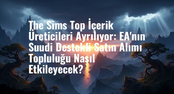 The Sims Top İçerik Üreticileri Ayrılıyor: EA'nın Suudi Destekli Satın Alımı Topluluğu Nasıl Etkileyecek?