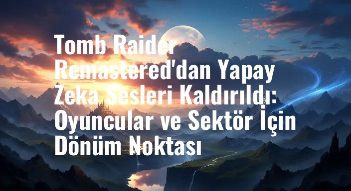 Tomb Raider Remastered'dan Yapay Zeka Sesleri Kaldırıldı: Oyuncular ve Sektör İçin Dönüm Noktası