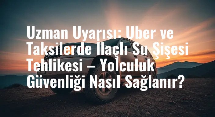 Uzman Uyarısı: Uber ve Taksilerde İlaçlı Su Şişesi Tehlikesi – Yolculuk Güvenliği Nasıl Sağlanır?