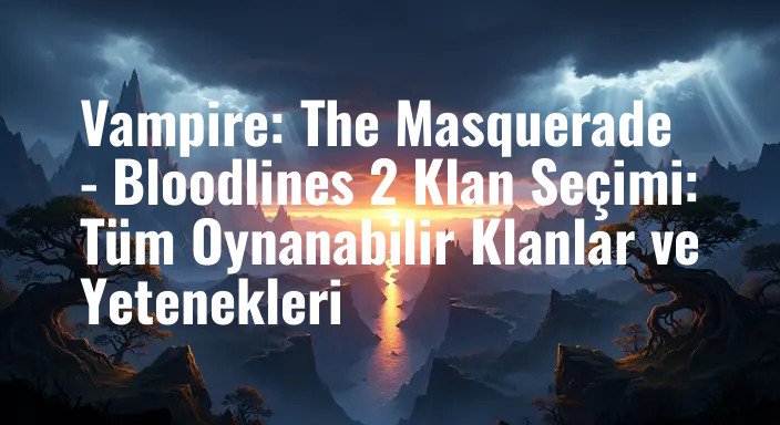Vampire: The Masquerade - Bloodlines 2 Klan Seçimi: Tüm Oynanabilir Klanlar ve Yetenekleri
