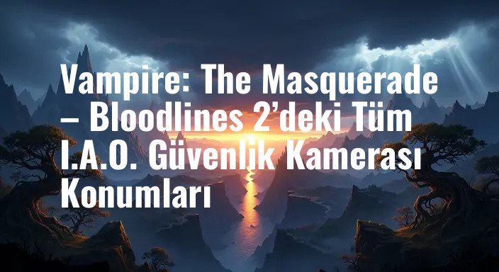 Vampire: The Masquerade – Bloodlines 2’deki Tüm I.A.O. Güvenlik Kamerası Konumları