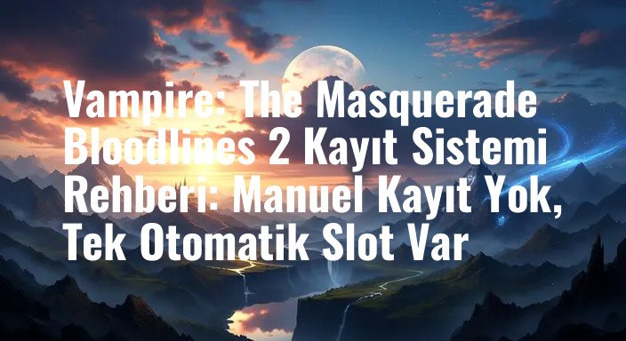 Vampire: The Masquerade Bloodlines 2 Kayıt Sistemi Rehberi: Manuel Kayıt Yok, Tek Otomatik Slot Var