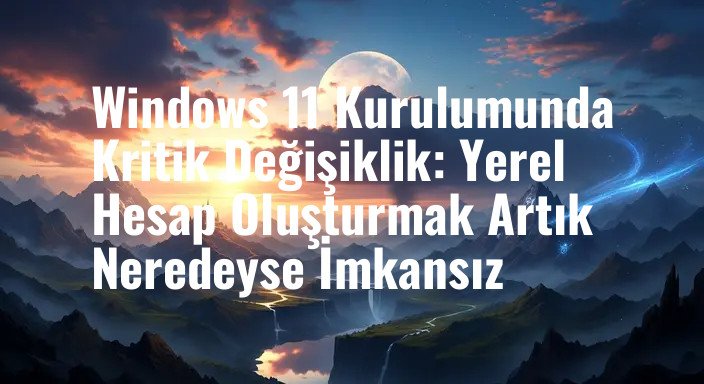 Windows 11 Kurulumunda Kritik Değişiklik: Yerel Hesap Oluşturmak Artık Neredeyse İmkansız