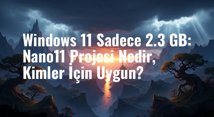 Windows 11 Sadece 2.3 GB: Nano11 Projesi Nedir, Kimler İçin Uygun?