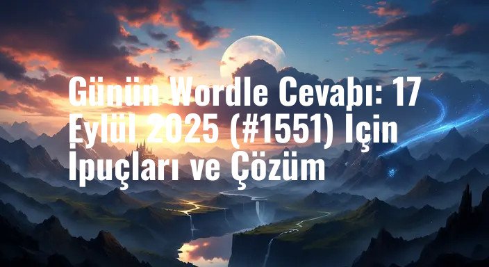 Günün Wordle Cevabı: 17 Eylül 2025 (#1551) İçin İpuçları ve Çözüm