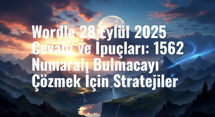 Wordle 28 Eylül 2025 Cevabı ve İpuçları: 1562 Numaralı Bulmacayı Çözmek İçin Stratejiler