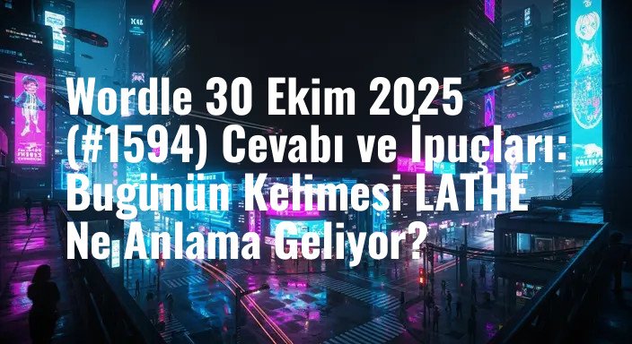 Wordle 30 Ekim 2025 (#1594) Cevabı ve İpuçları: Bugünün Kelimesi LATHE Ne Anlama Geliyor?