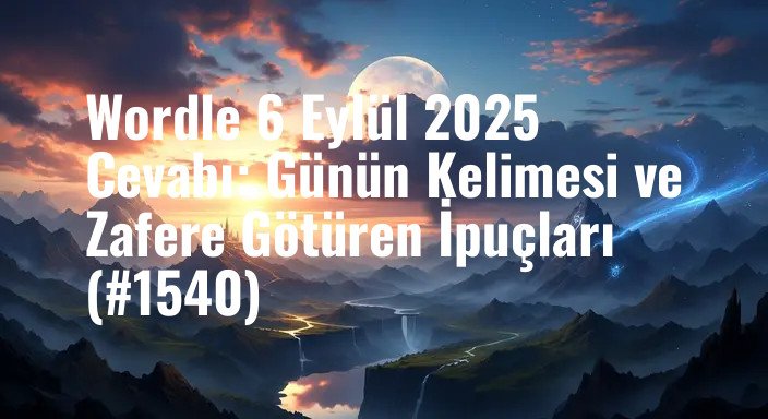 Wordle 6 Eylül 2025 Cevabı: Günün Kelimesi ve Zafere Götüren İpuçları (#1540)