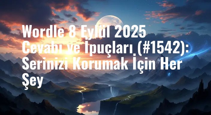 Wordle 8 Eylül 2025 Cevabı ve İpuçları (#1542): Serinizi Korumak İçin Her Şey