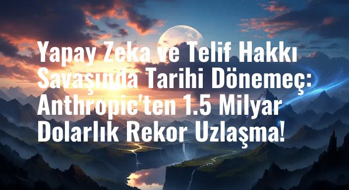 Yapay Zeka ve Telif Hakkı Savaşında Tarihi Dönemeç: Anthropic'ten 1.5 Milyar Dolarlık Rekor Uzlaşma!