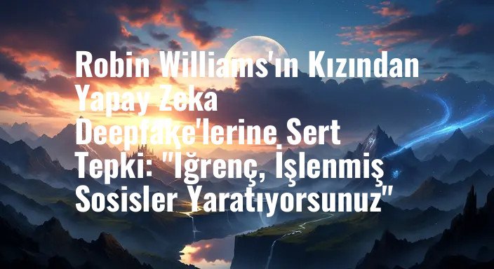 Robin Williams'ın Kızından Yapay Zeka Deepfake'lerine Sert Tepki: "İğrenç, İşlenmiş Sosisler Yaratıyorsunuz"